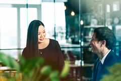 Two people in conversation