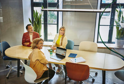 A group of people working